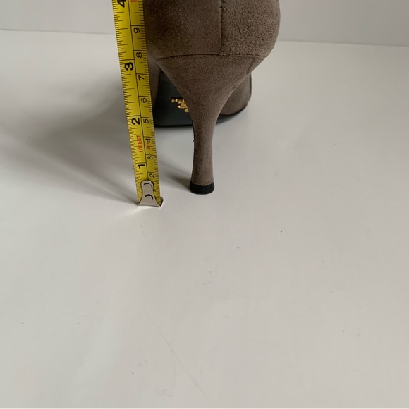 Prada Mid Heel Pointed Loafer Pump with Buckle Grey - Picture 17 of 17